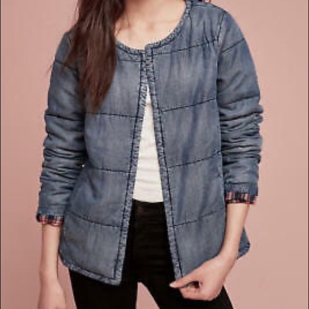 Cloth & Stone Quilted Plaid Lined Car Jacket